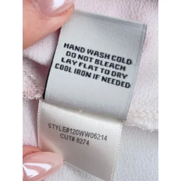 Willow Tie Dye Cowl Neck Silk Like Cami Julia Top in Blush & White - Size XS - Picture 8 of 9